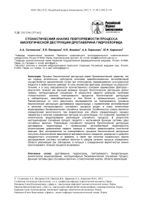 Стохастический анализ повторяемости процесса биологической деструкции дротаверина гидрохлорида