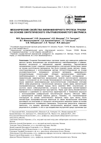 Механические свойства биоинженерного протеза трахеи на основе синтетического ультраволокнистого матрикса