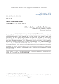 Traffic noise forecasting on Tashkent city main streets