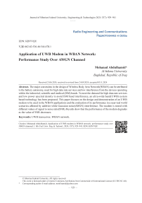 Application of UWB modem in WBAN network: performance study over AWGN channed