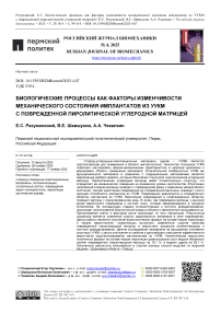 Биологические процессы, как факторы изменчивости механического состояния имплантатов из УУКМ с поврежденной пиролитической углеродной матрицей