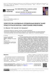 Гиперупругие и формально определенные модели тканей предстательной железы с фиброзными изменениями