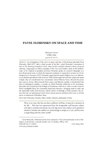Pavel Florensky on space and time