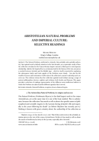 Aristotelian natural problems and Imperial culture: selective readings