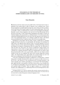 Eudamonia in the theories of Soren Kierkegaard and Gregory of Nyssa