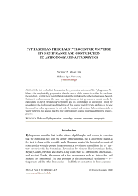 Pythagorean Philolaus pyrocentric universe