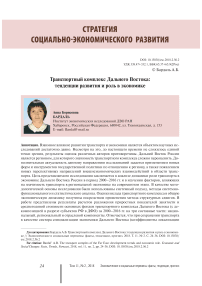 Транспортный комплекс Дальнего Востока: тенденции развития и роль в экономике