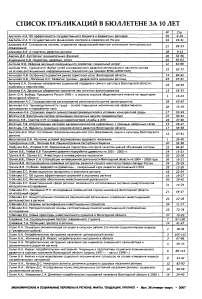 Список публикаций в бюллетене за 10 лет