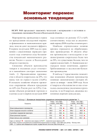 Социально-экономическая ситуация в Вологодской области