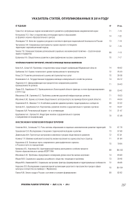 Указатель статей, опубликованных в 2014 году