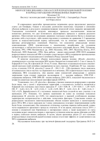 Многолетняя динамика показателей репродукции рыжей полевки в период сокращения промышленных выбросов