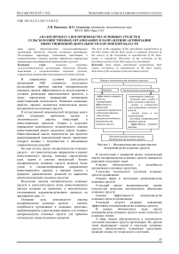 Анализ процесса воспроизводства основных средств в сельскохозяйственных организациях и направления активизации инвестиционной деятельности в Орловской области