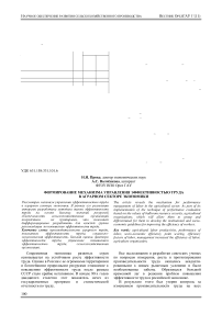 Формирование механизма управления эффективностью труда в аграрном секторе экономики