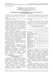 Основные направления развития молочного скотоводства в Орловской области