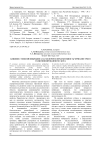 Влияние степеней инбридинга на молочную продуктивность чёрно-пёстрого голштинизированного скота