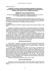 Elements of genetic testing differences between Fagopyrum esculentum and F. homotropicum and some results of interspecific hybridization in selection of common buckwheat