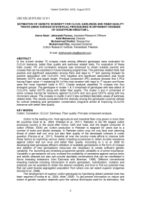 Estimation of genetic diversity for CLCuV, earliness and fiber quality traits using various statistical procedures in different crosses of Gossypium hirsutum L