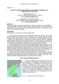 Method of monitoring minerals using remote sensing data based on spectral index