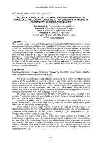 Influence of agricultural technologies of growing lupin and siradella-oat mixture on forage quality in conditions of the south-western part of non-black soil zone