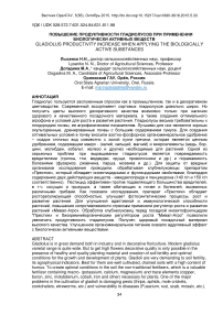 Повышение продуктивности гладиолусов при применении биологически активных веществ