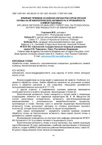 Влияние приемов основной обработки серой лесной почвы на её биологическую активность и урожайность озимой пшеницы