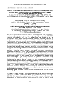 Оценка санитарно-бактериологического состояния доильных аппаратов при использовании моюще-дезинфицирующих средств марки "Катрил" и РОМ-ФОС