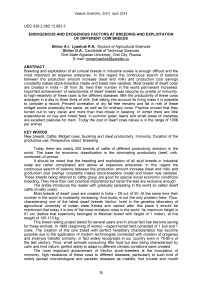 Endogenous and exogenous factors at breeding and exploitation of different cow breeds