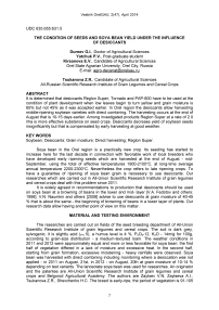 The condition of seeds and soya bean yield under the influence of desiccants