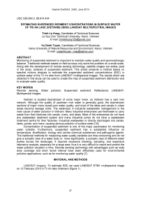 Estimating suspended sediment concentrations in surface water of Tri An lake (Vietnam) using landsat multispectral images