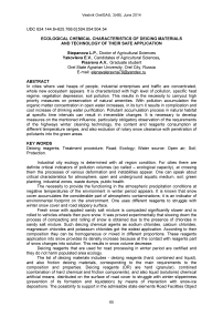 Ecological chemical characteristics of deicing materials and technology of their safe application