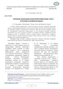 Этические коннотации культурной универсалии «путь» в русском и китайском языках