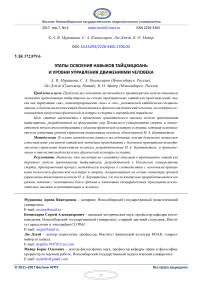 Этапы освоения навыков тайцзицюань и уровни управления движениями человека