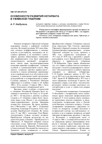 Особенности развития нотариата в Уфимской губернии