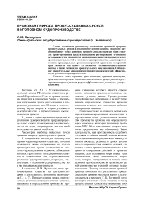 Правовая природа процессуальных сроков в уголовном судопроизводстве