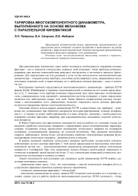 Тарировка многокомпонентного динамометра, выполненного на основе механизма с параллельной кинематикой