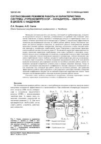 Согласование режимов работы и характеристика системы "турбокомпрессор - охладитель - эжектор" в дизеле с наддувом