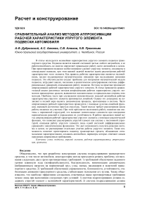 Сравнительный анализ методов аппроксимации рабочей характеристики упругого элемента подвески автомобиля