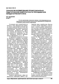 Технология формирования профессионально-педагогической компетентности преподавателя непедагогического вуза