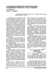 Исследование минутного объема дыхания и выделения углекислого газа у учащихся