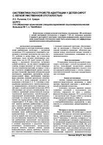 Систематика расстройств адаптации у детей-сирот с легкой умственной отсталостью