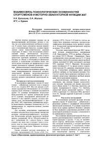 Взаимосвязь психологических особенностей спортсменов и моторно-эвакуаторной функции ЖКТ