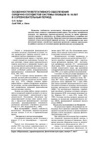 Особенности вегетативного обеспечения сердечно-сосудистой системы пловцов 15-16 лет в соревновательный период