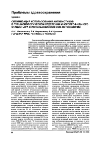 Оптимизация использования антибиотиков в пульмонологическом отделении многопрофильного стационара с использованием DDD-методологии