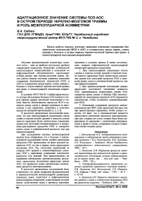 Адаптационное значение системы ПОЛ-АОС в остром периоде черепно-мозговой травмы и роль межполушарной асимметрии