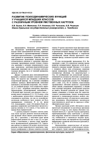Развитие психодинамических функций у учащихся младших классов с различным уровнем умственных нагрузок
