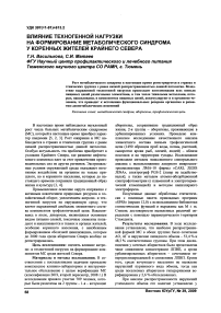 Влияние техногенной нагрузки на формирование метаболического синдрома у коренных жителей Крайнего Севера