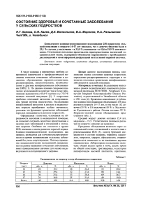 Состояние здоровья и сочетанные заболевания у сельских подростков