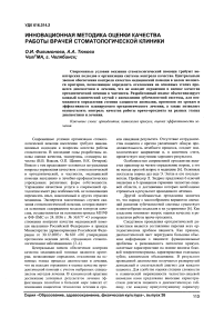 Инновационная методика оценки качества работы врачей стоматологической клиники