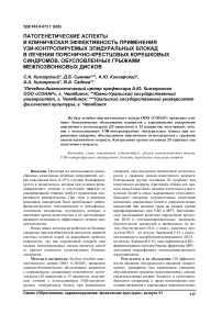 Патогенетические аспекты и клиническая эффективность применения УЗИ-контролируемых эпидуральных блокад в лечении пояснично-крестцовых корешковых синдромов, обусловленных грыжами межпозвонковых дисков