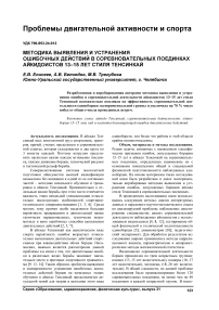 Методика выявления и устранения ошибочных действий в соревновательных поединках айкидоистов 13-15 лет стиля тенсинкай